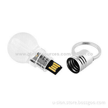 Crystal Lamp-shaped USB Flash Drives with Light, 128MB to 64GB Capacities